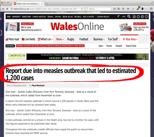 Ambigious/incorrect figures as given by Walesonline